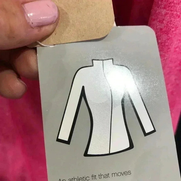 Reebok Quarter Zip Long Sleeve Pullover- Active Wear w/thumb hole,  Pink - L - Picture 5 of 8